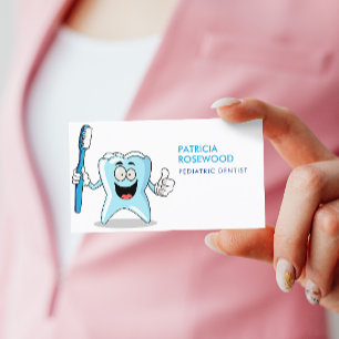 Funny Toth Tecknad Holding Toothbrush Visitkort