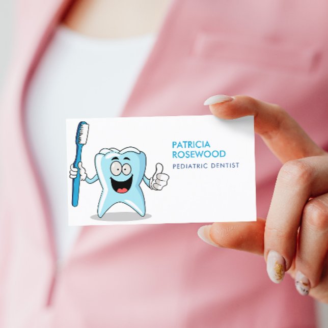 Funny Toth Tecknad Holding Toothbrush Visitkort (Skapare uppladdad)