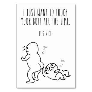 Funny Touch My Butt Kärlek Card Bordsnummer