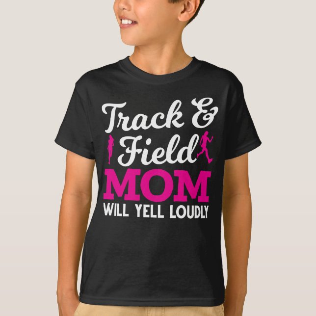 Funny Track och Fält Mor Running Kids T Shirt (Framsida)