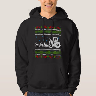 Funny Tractor Reindeer jul Merch Humor Gift Hoodie