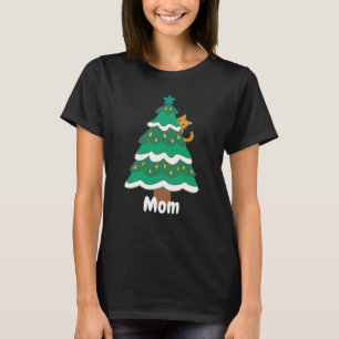 Funny Träd Cat-julfamiljen T-Shirt Helgdag