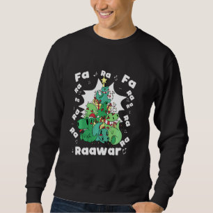 Funny Träd Rex jul Dinosaur Fa Ra Rawr Xm Lång Ärmad Tröja