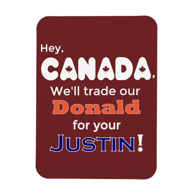 Funny Trade Donald for Justin Magnet (Vertikal)