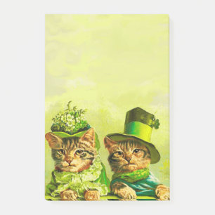 FUNNY TRADITIONELL ST.PATRICK'S DAY CATS POST-IT BLOCK