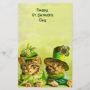 FUNNY TRADITIONELL ST PATRICK'S DAY CATS, SHAMROCK BREVPAPPER