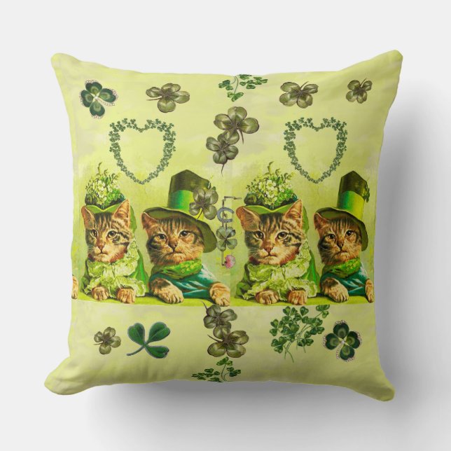 FUNNY TRADITIONELL ST PATRICK'S DAY CATS, SHAMROCK KUDDE (Framsida)