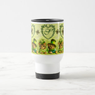 FUNNY TRADITIONELL ST PATRICK'S DAY CATS, SHAMROCK RESEMUGG
