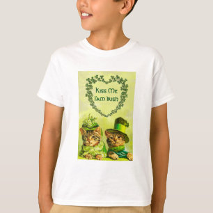 FUNNY TRADITIONELL ST.PATRICK'S DAY CATS with HEAR T-shirt