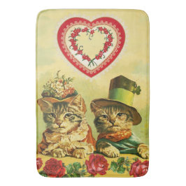 FUNNY TRADITIONELL VALENTINES DAY CATS,Hearts,Ro Badrumsmatta