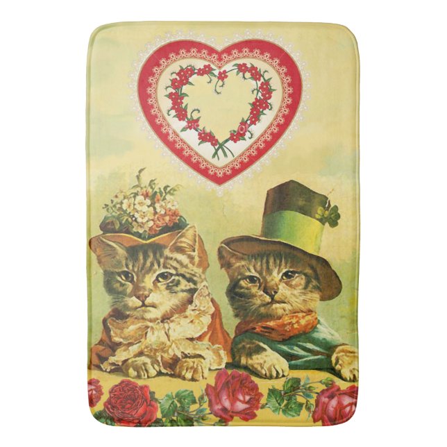 FUNNY TRADITIONELL VALENTINES DAY CATS,Hearts,Ro Badrumsmatta (Framsidan (Vertikal))