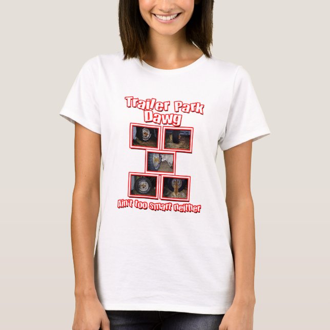 Funny Trailer Park Dawg Red T-shirt (Framsida)