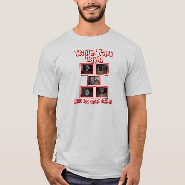 Funny Trailer Park Dawg Red Tee (Framsida)