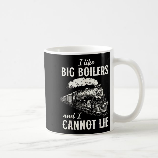 Funny Train Big Boilers Steam Locomotive Freight  Kaffemugg (Höger)