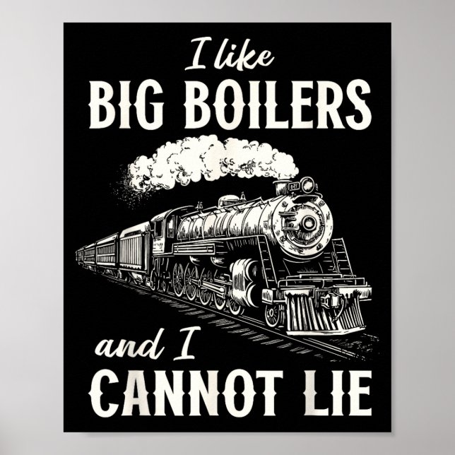 Funny Train Big Boilers Steam Locomotive Freight  Poster (Framsidan)