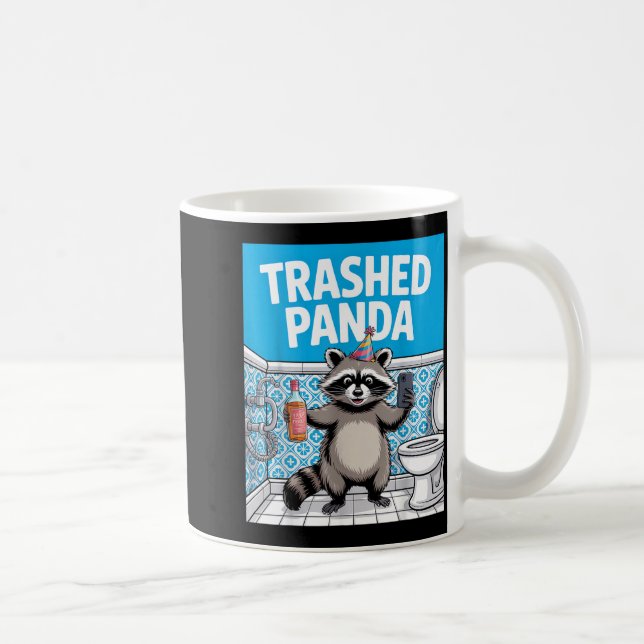 Funny Trashed Panda Raccoon Gets Drunk 1ff512797a7 Kaffemugg (Höger)