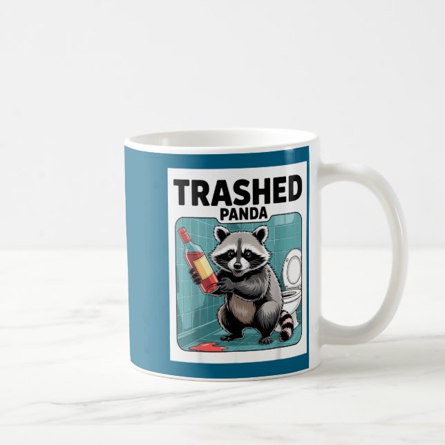 Funny Trashed Panda Raccoon Gets Drunk  Kaffemugg (Höger)