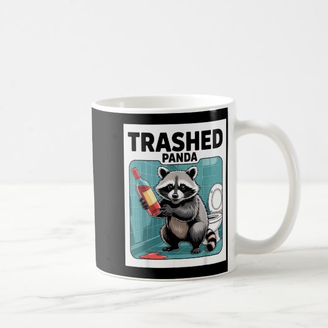 Funny Trashed Panda Raccoon Gets Drunk  Kaffemugg (Höger)
