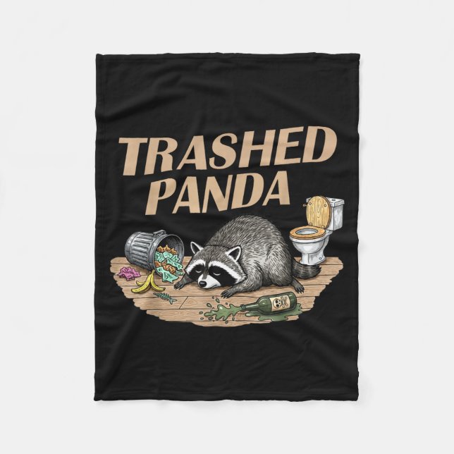 Funny Trashed Panda Racoon Gets Drunk Racoon Meme  Fleecefilt (Framsidan)
