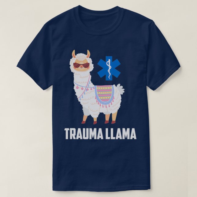 Funny Trauma Llama Emt Er Nurse First Responder Ga T Shirt (Design framsida)