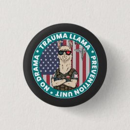 Funny Trauma Llama Prevention Unit Medical Button Knapp