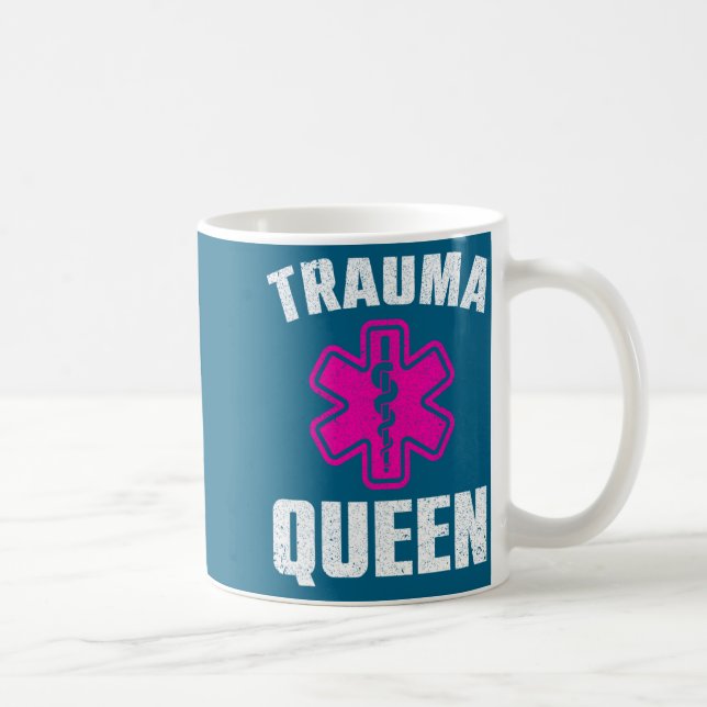 Funny Trauma Queen Art For Paramedic Women Emt Lov Kaffemugg (Höger)