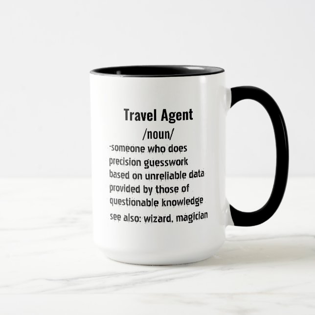Funny Travel Agent-definition ger för manar kvinno Mugg (Höger)