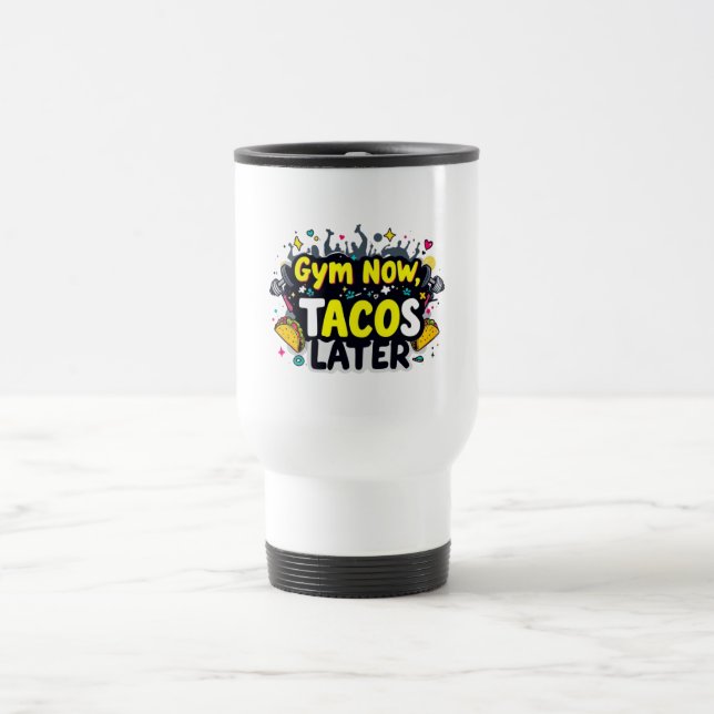 Funny Travel Mug – Fitness & Foodie Commuter Cup Resemugg (Center)
