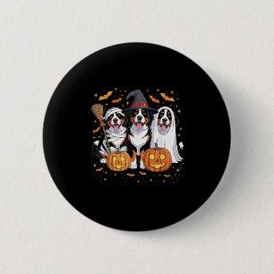Funny Tre Bernese Mountain Pumpkin Halloween Hund Knapp