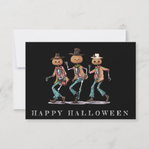 Funny Tre Skeleton Halloween Kort