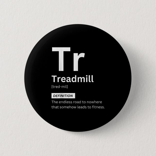 Funny Treadmill Definition Gym Fitness Motivation Knapp (Framsida)