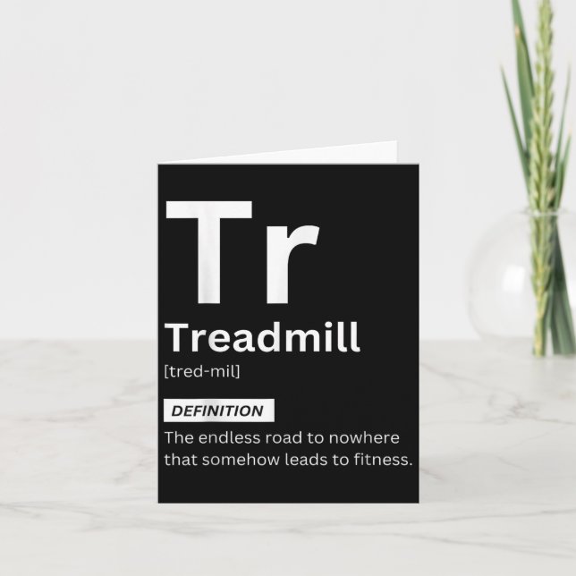 Funny Treadmill Definition Gym Fitness Motivation Kort (Framsida)