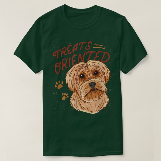 Funny Treats Oriented Yorkshire Terrier Hundägare  T Shirt (Design framsida)