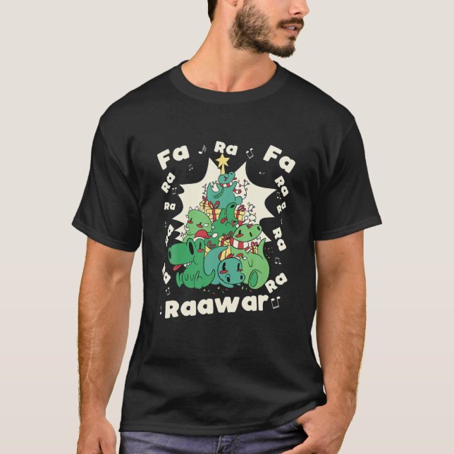 Funny Tree Rex Christmas Dinosaur Fa Ra Ra Rawr Xm T Shirt (Framsida)
