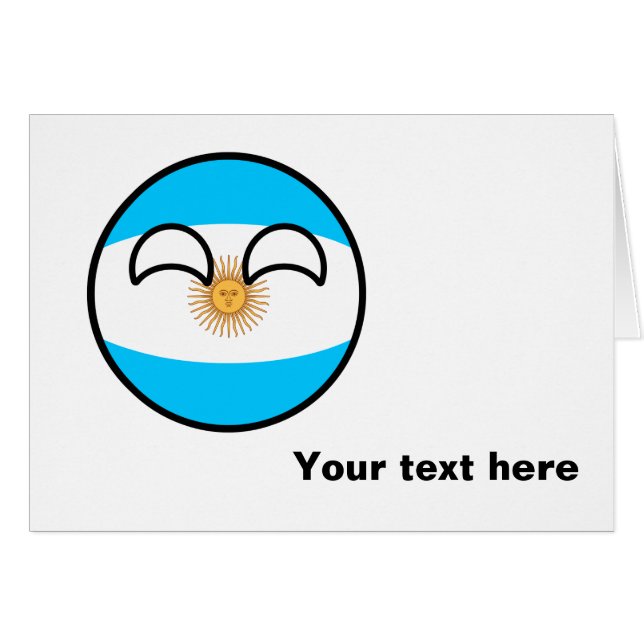 Funny Trending Geeky Argentina Countryball Hälsningskort (Framsidan Horizontal)