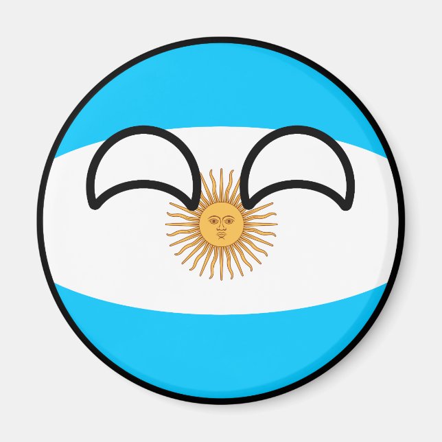 Funny Trending Geeky Argentina Countryball Magnet (Framsidan)