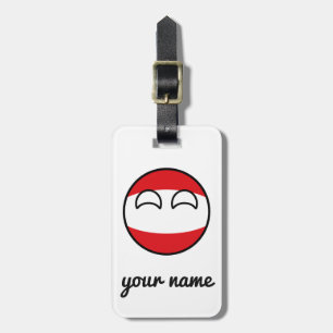 Funny Trending Geeky Austria Countryball Bagagebricka