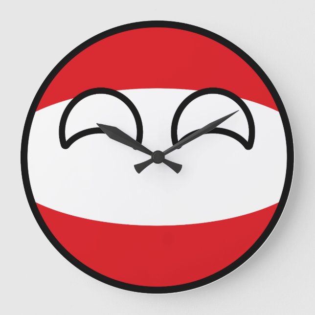 Funny Trending Geeky Austria Countryball Stor Klocka (Framsida)