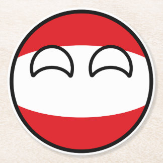 Funny Trending Geeky Austria Countryball Underlägg Papper Rund