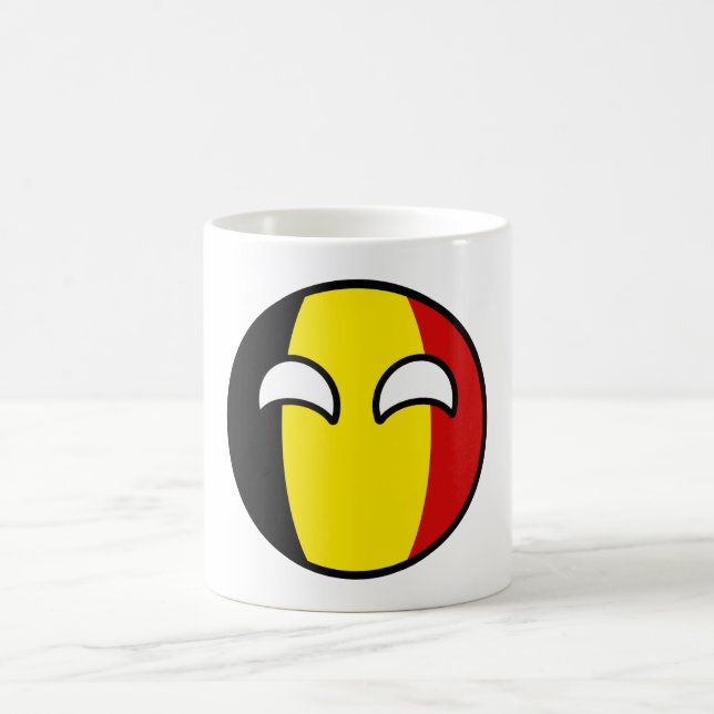 Funny Trending Geeky Belgium Countryball Kaffemugg (Center)