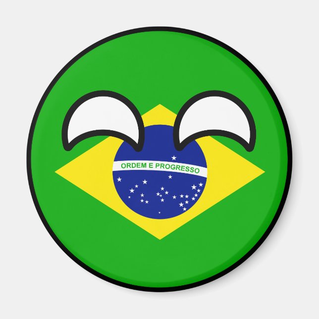 Funny Trending Geeky Brasilien Countryball Magnet (Framsidan)