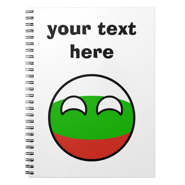 Funny Trending Geeky Bulgarien Countryball Anteckningsbok (Framsidan)