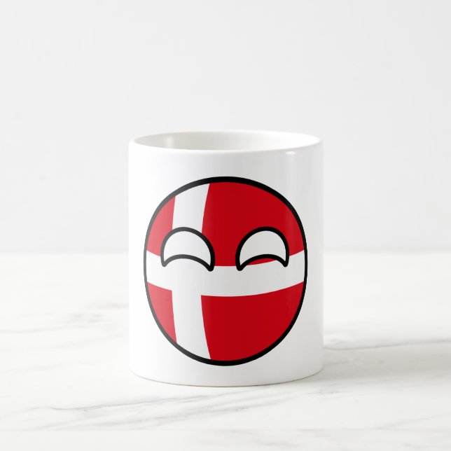 Funny Trending Geeky Danmark Countryball Kaffemugg (Center)