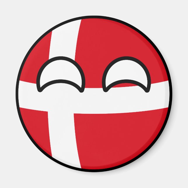 Funny Trending Geeky Danmark Countryball Magnet (Framsidan)