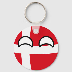 Funny Trending Geeky Danmark Countryball Nyckelring