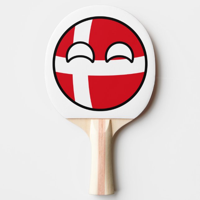 Funny Trending Geeky Danmark Countryball Pingisracket (Framsidan)