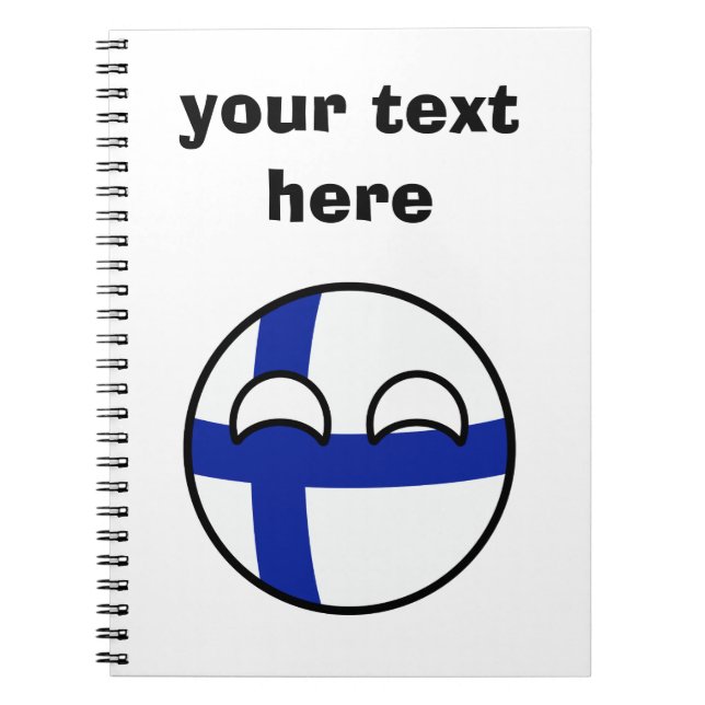 Funny Trending Geeky Finland Countryball Anteckningsbok Med Spiral (Framsidan)