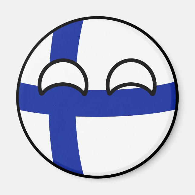 Funny Trending Geeky Finland Countryball Magnet (Framsidan)