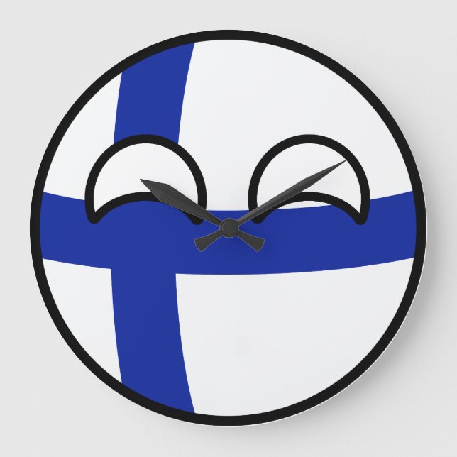 Funny Trending Geeky Finland Countryball Stor Klocka (Framsida)