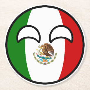 Funny Trending Geeky Mexico Countryball Underlägg Papper Rund